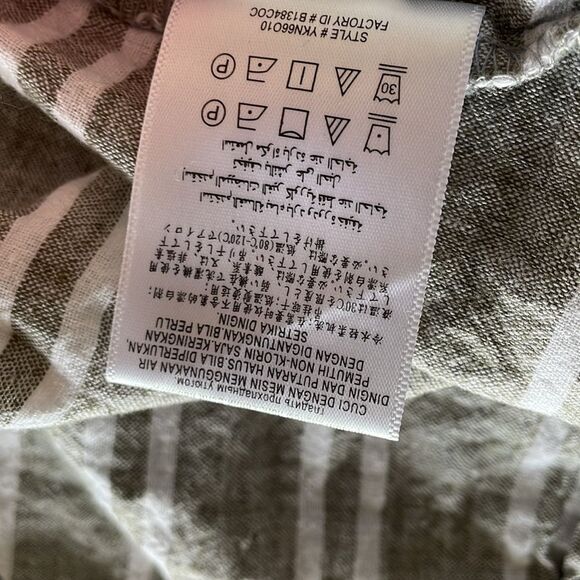 BCBGeneration grey white striped halter linen beach summer vacation dress - Picture 8 of 10